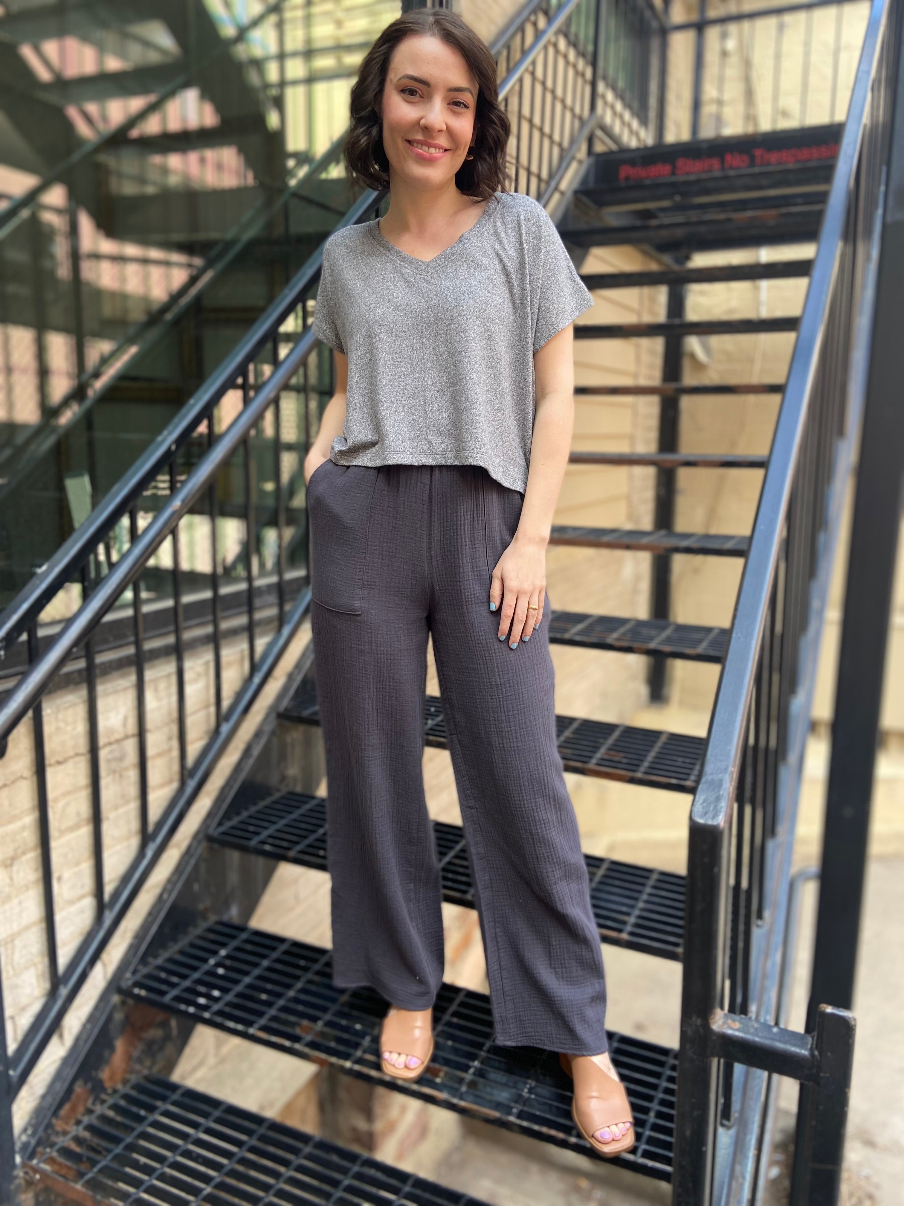 Ramona Black Oversized Cropped Top - MK Threads Boutique