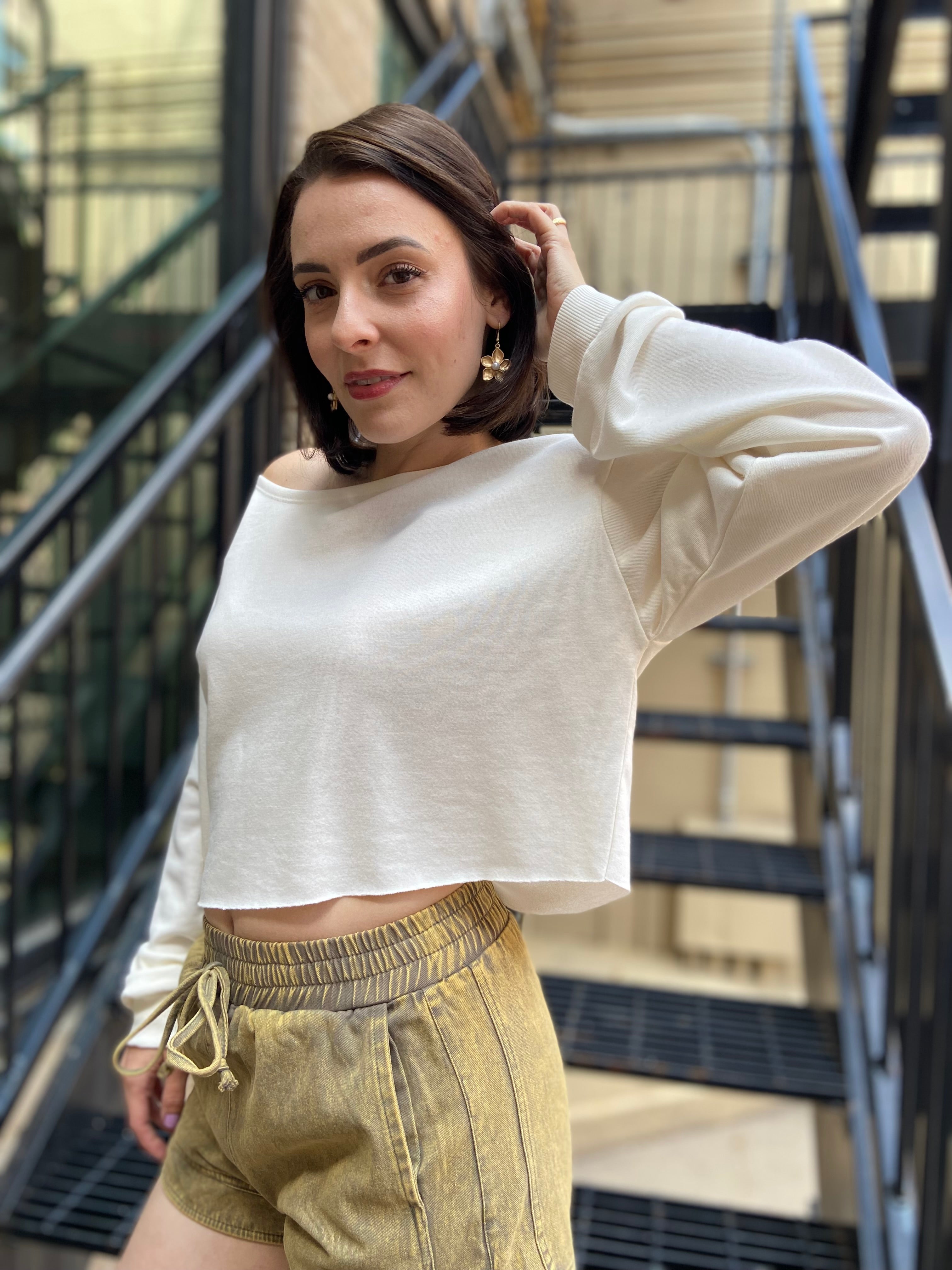 Katie Cream Thin Boat Neck Sweater - MK Threads Boutique