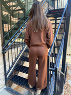 Romi Brown Scuba Drawstring Sweatpants