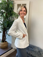 Veronica Off White Rhinestone Chain Detail Blazer - MK Threads Boutique
