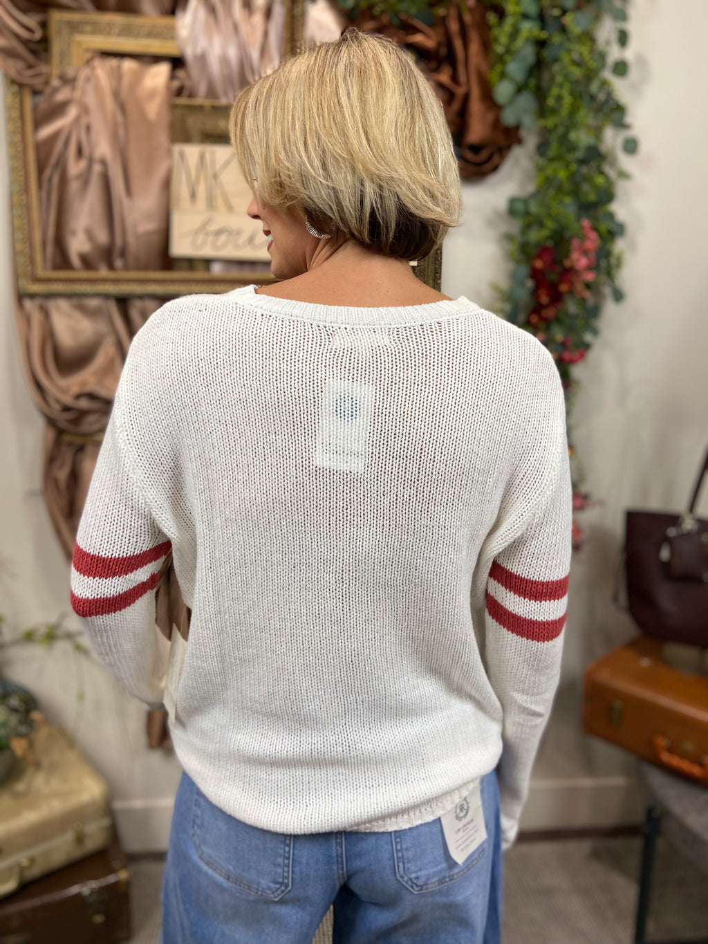 Canon White USA Knit Sweater