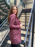 Harper Cherry Coke Faux Suede Long Trench