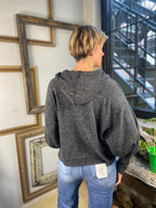 Taylor Black Hacci Balloon Sleeve Hoodie