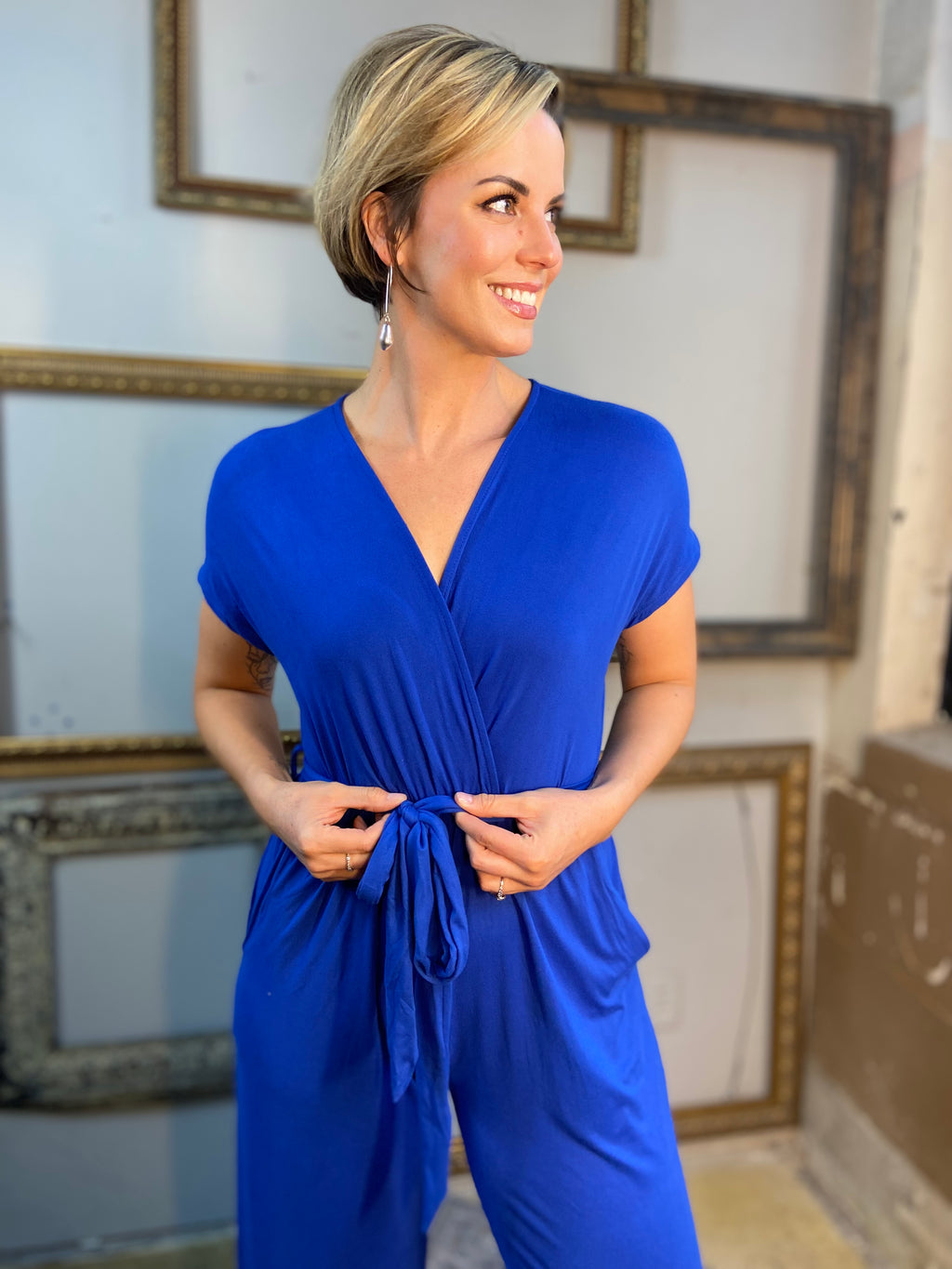 Calista Royal Blue Belted Jumpsuit