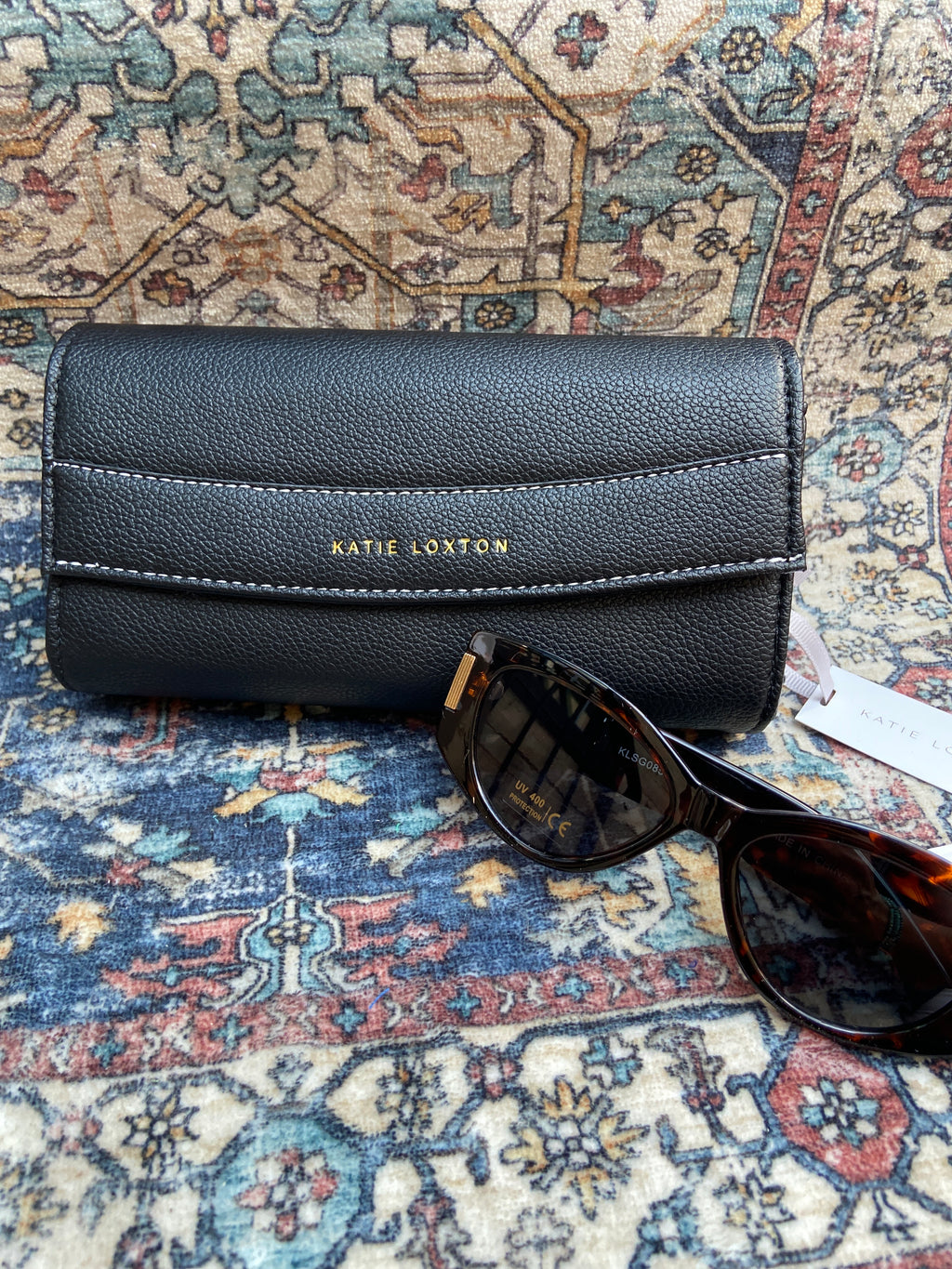 Black Glasses And Cardholder Bag