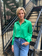 Alexi Green Silk Button up