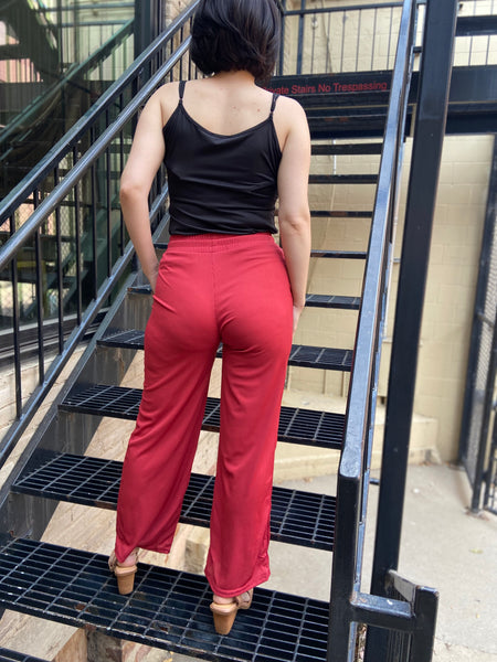 Avis Rusted Red  Drawstring Pants