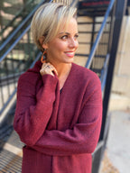 Jackie Wine Red Open Cardigan