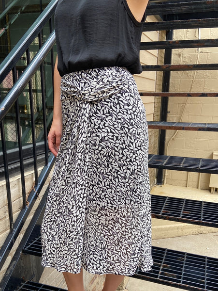 Jayme Floral Side Knot Midi Skirt