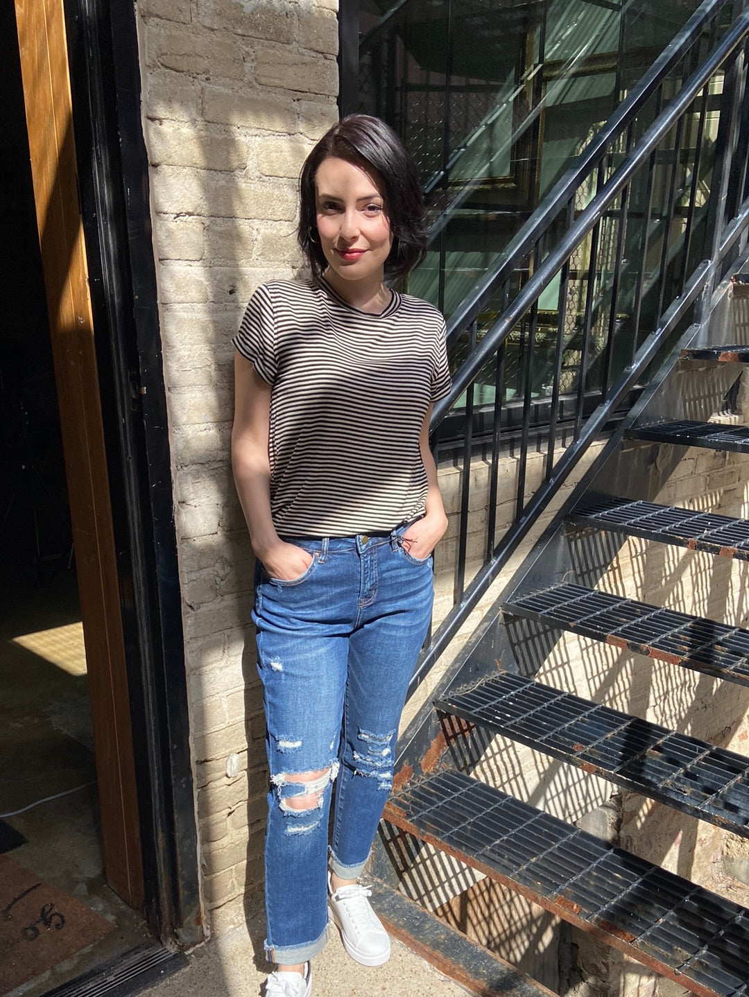 Brooklyn High Rise Boyfriend Mica Jeans - MK Threads Boutique