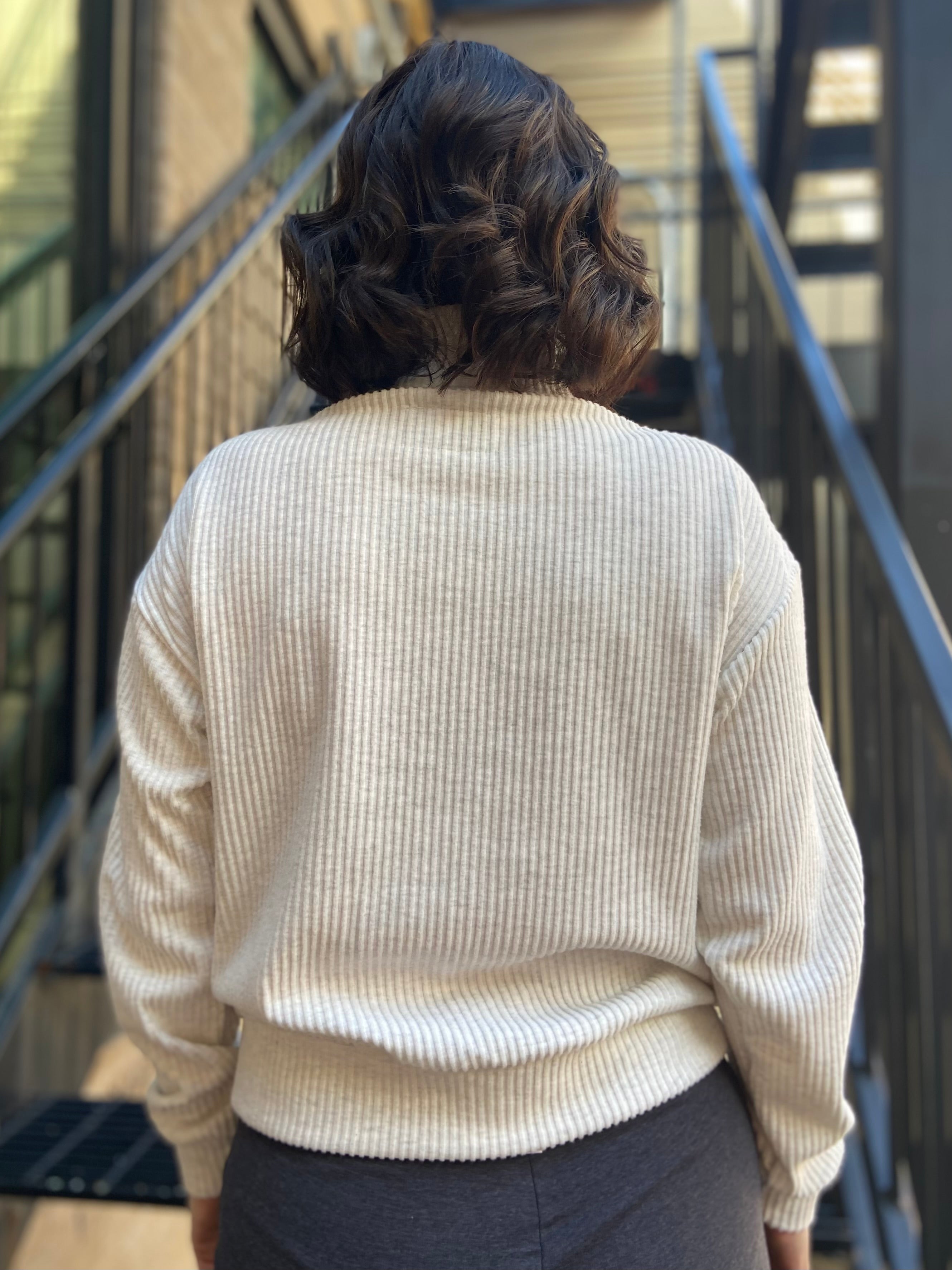 Kallie Oatmeal Drop Shoulder Half Zip - MK Threads Boutique