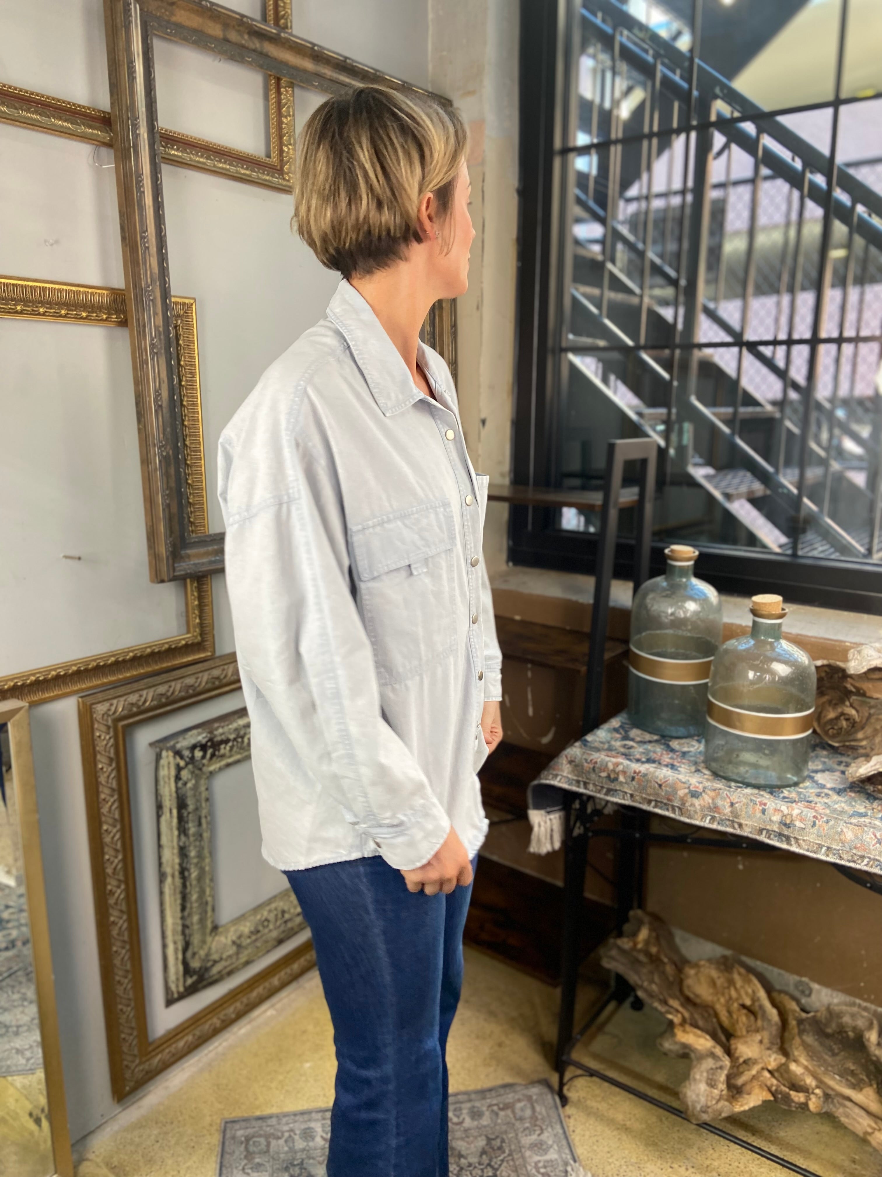 Lila Pale Blue Oversized Jean Jacket