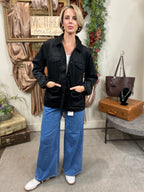 Beah Black Soft Felt Jacket Coat