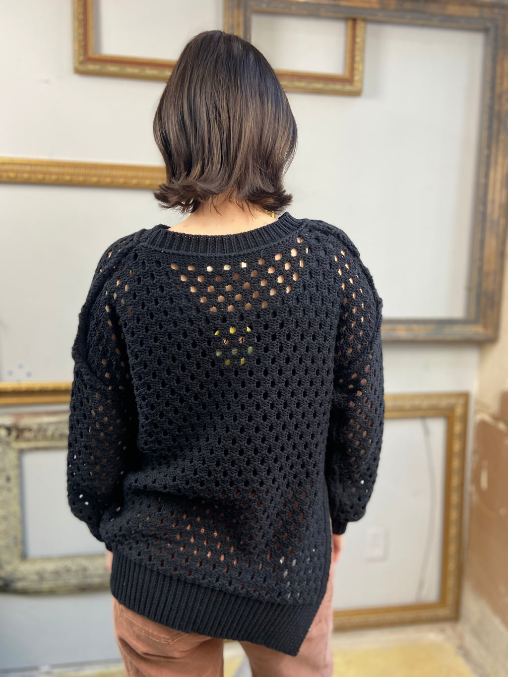 David Black Hallow Crochet Sweater