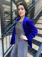 Finley Royal Blue Velvet Blazer Jacket