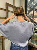 Everette Light Blue Satin Sleeveless Blouse - MK Threads Boutique