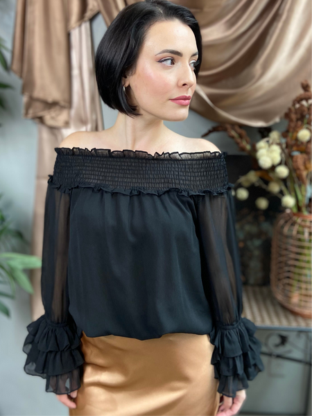 Samantha Black Off Shoulder Blouse