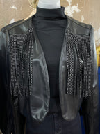 Alora Black Fringe Leather Jacket