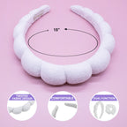 Spa Headband - Skincare Headband & Scrunchie Wristband Set: Black