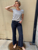 Kit Black Stripe Cap Sleeve Top - MK Threads Boutique
