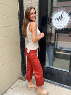 Elle Khaki Knit Tank Top