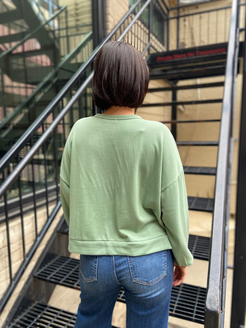 Sunshine State Of Mind Sage Cropped Sweater