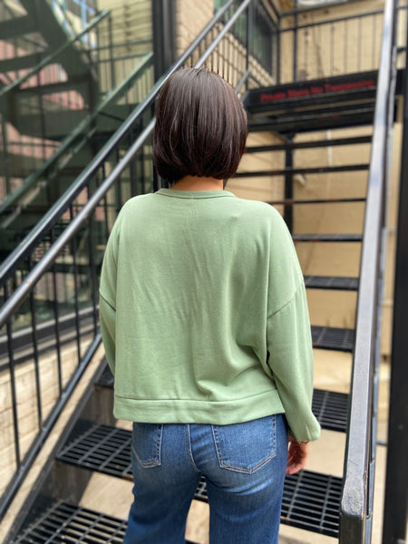 Sunshine State Of Mind Sage Cropped Sweater