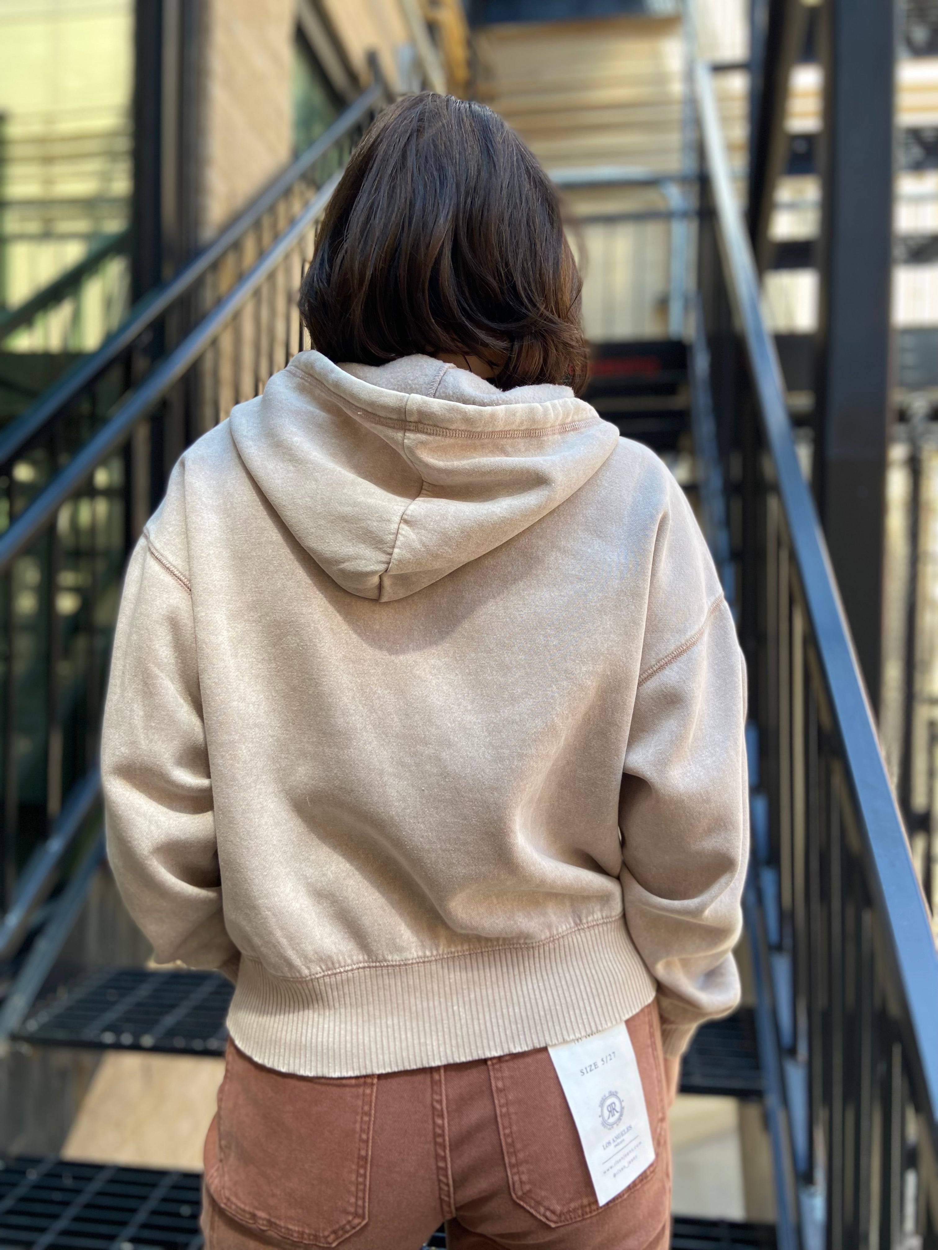 Archie Mocha Oversized Cropped Zip Up - MK Threads Boutique