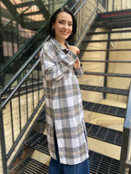 Elizabeth Gray Plaid Trench Shacket