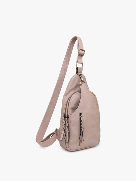 Nikki Dual Compartment Crossbody Sling Bag: Light Olive