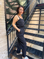 Stella Black Button Down Jumpsuit