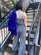 Tiffany Black And Silver Cowl Neck Glitter Jumpsuit