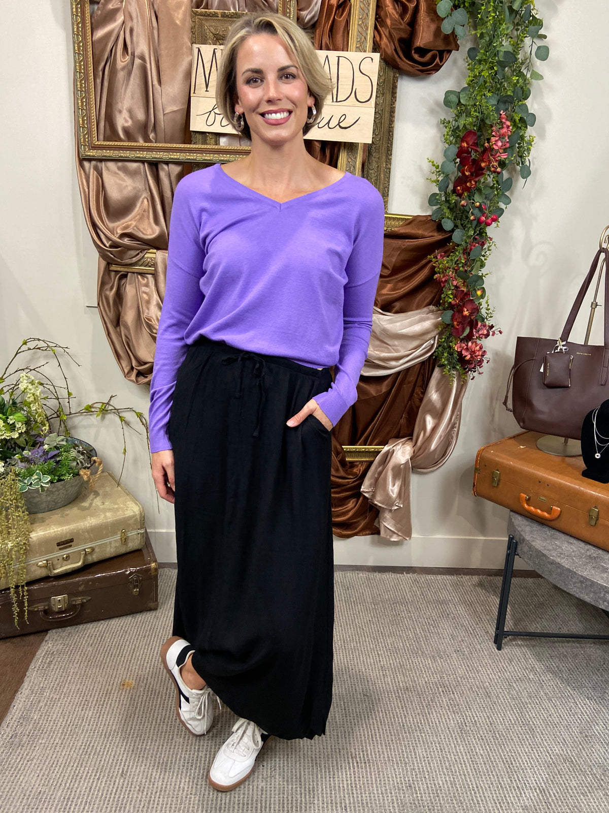 Penelope Purple Long Sleeve Sweater