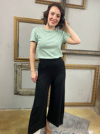 Elodie Black Spandex Wide Leg Pants - MK Threads Boutique
