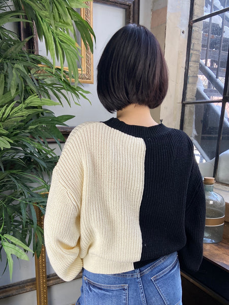 Suzanne Two Tone Heart Sweater