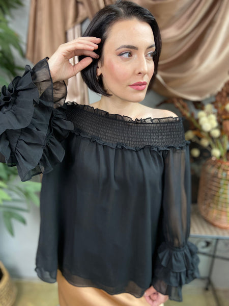 Samantha Black Off Shoulder Blouse