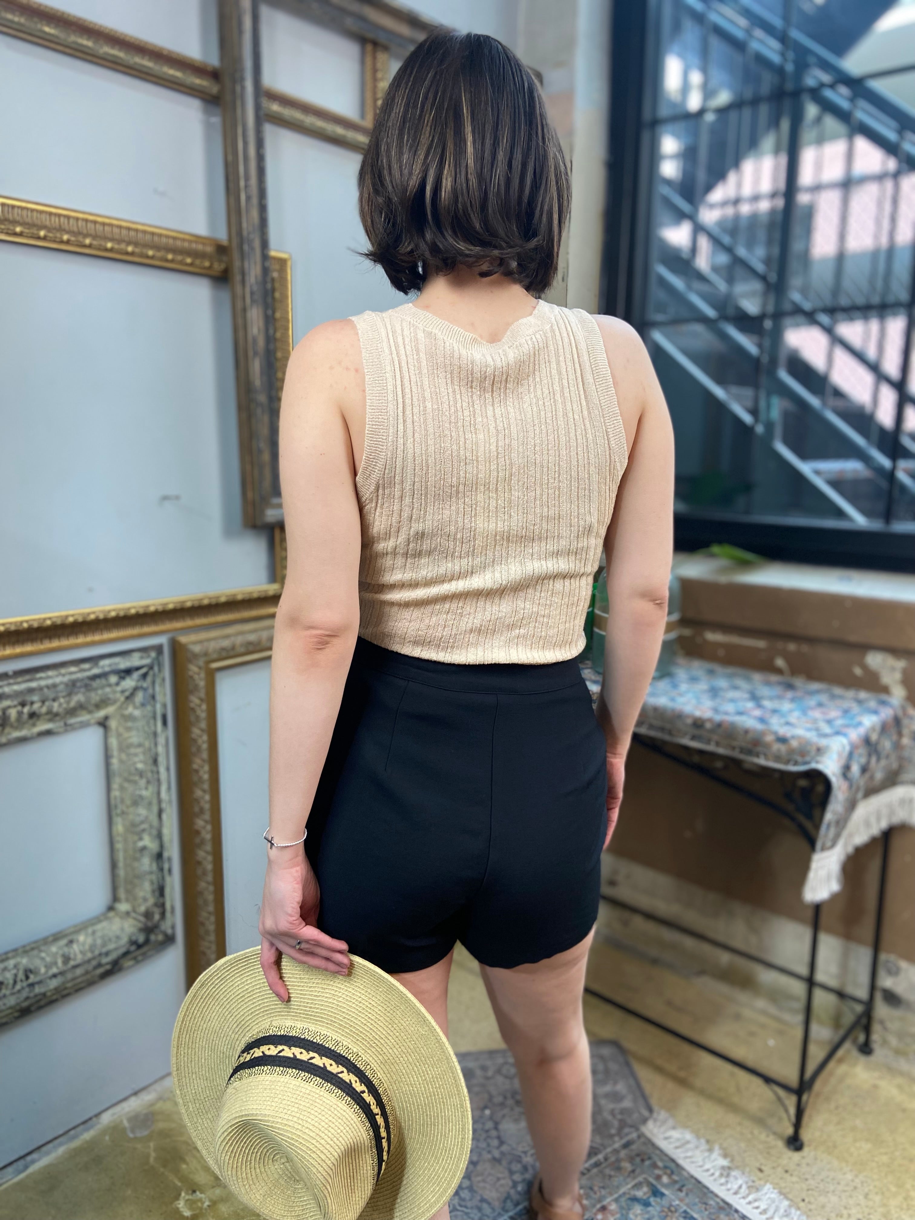 Ally Black Asymmetric Shorts