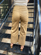 Petra Khaki Wide Leg Cropped Pants - MK Threads Boutique
