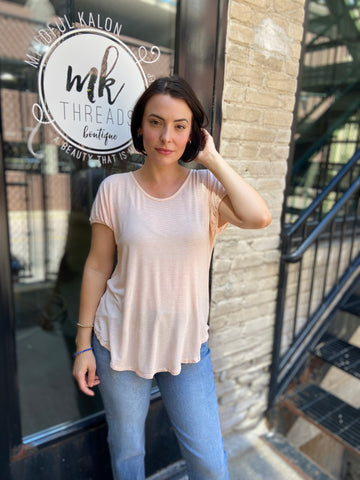 Gia Ivory & Peach Striped T-Shirt
