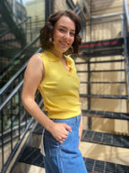 Ally Yellow Sleeveless Sweater Vest - MK Threads Boutique