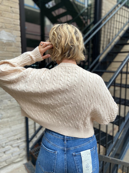 Rachel Ivory Cable Knit Sweater