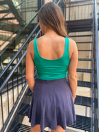 Alisha Green Double Layered V Neck Tank Top - MK Threads Boutique