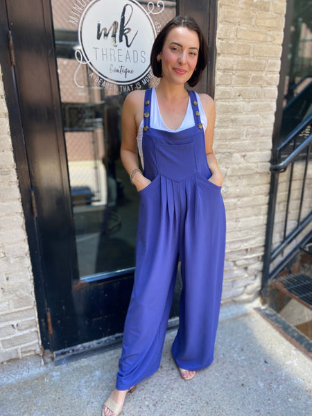 Kateline Dusty Blue Knit Jumpsuit