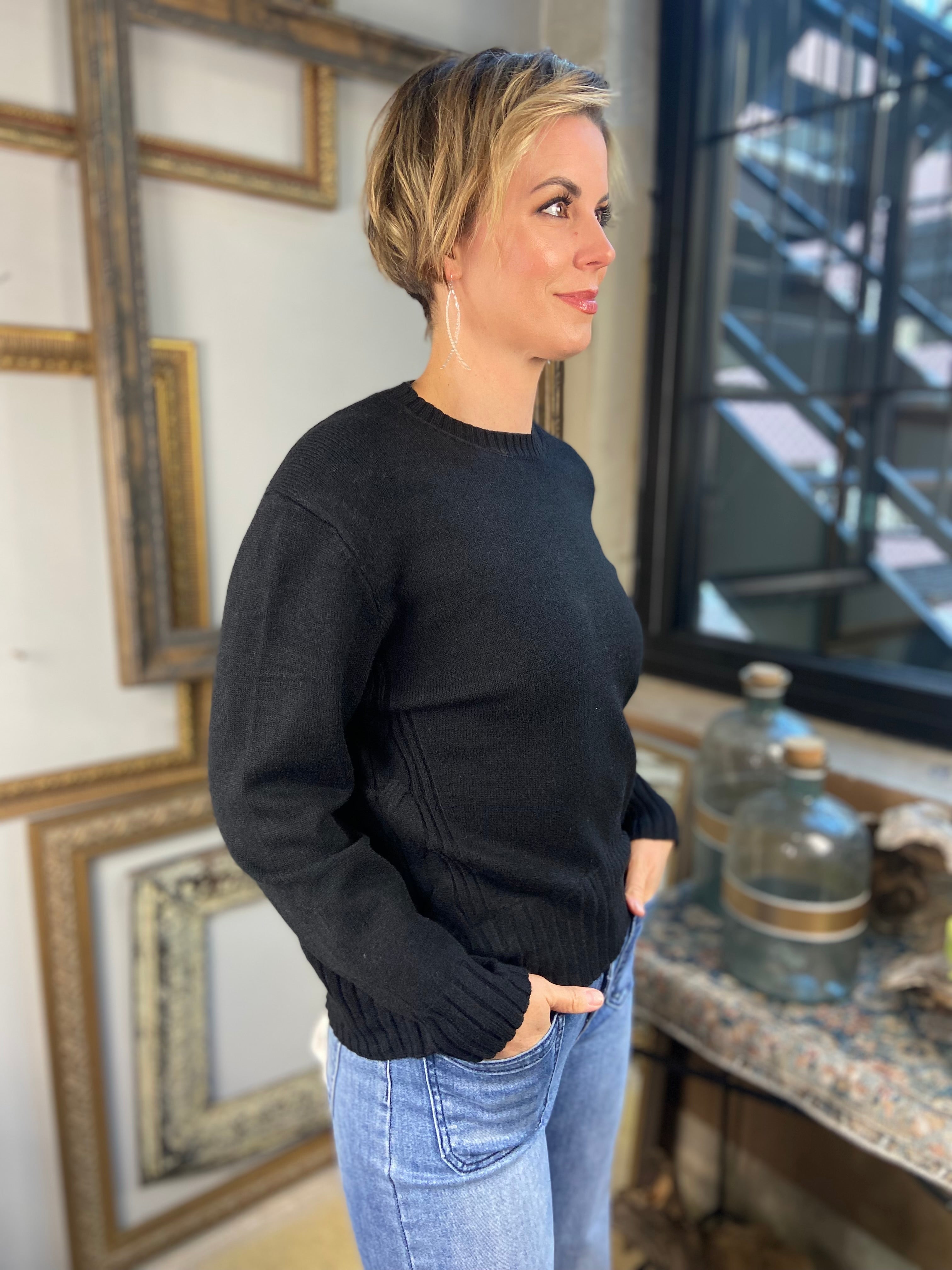 Annie Black Knit Sweater