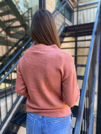 Lizzie Marsala Crewneck Long Sleeve Sweater Top