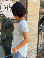Gia Ivory & Blue Striped T-Shirt