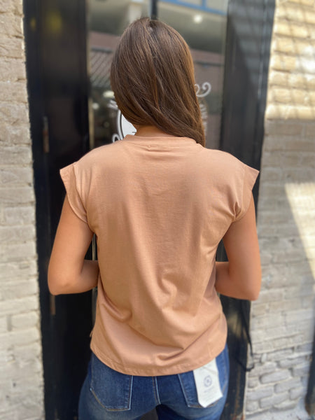 Sophie Latte Drop Shoulder Tee