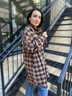 Sally Brown Plaid Midi Jacket