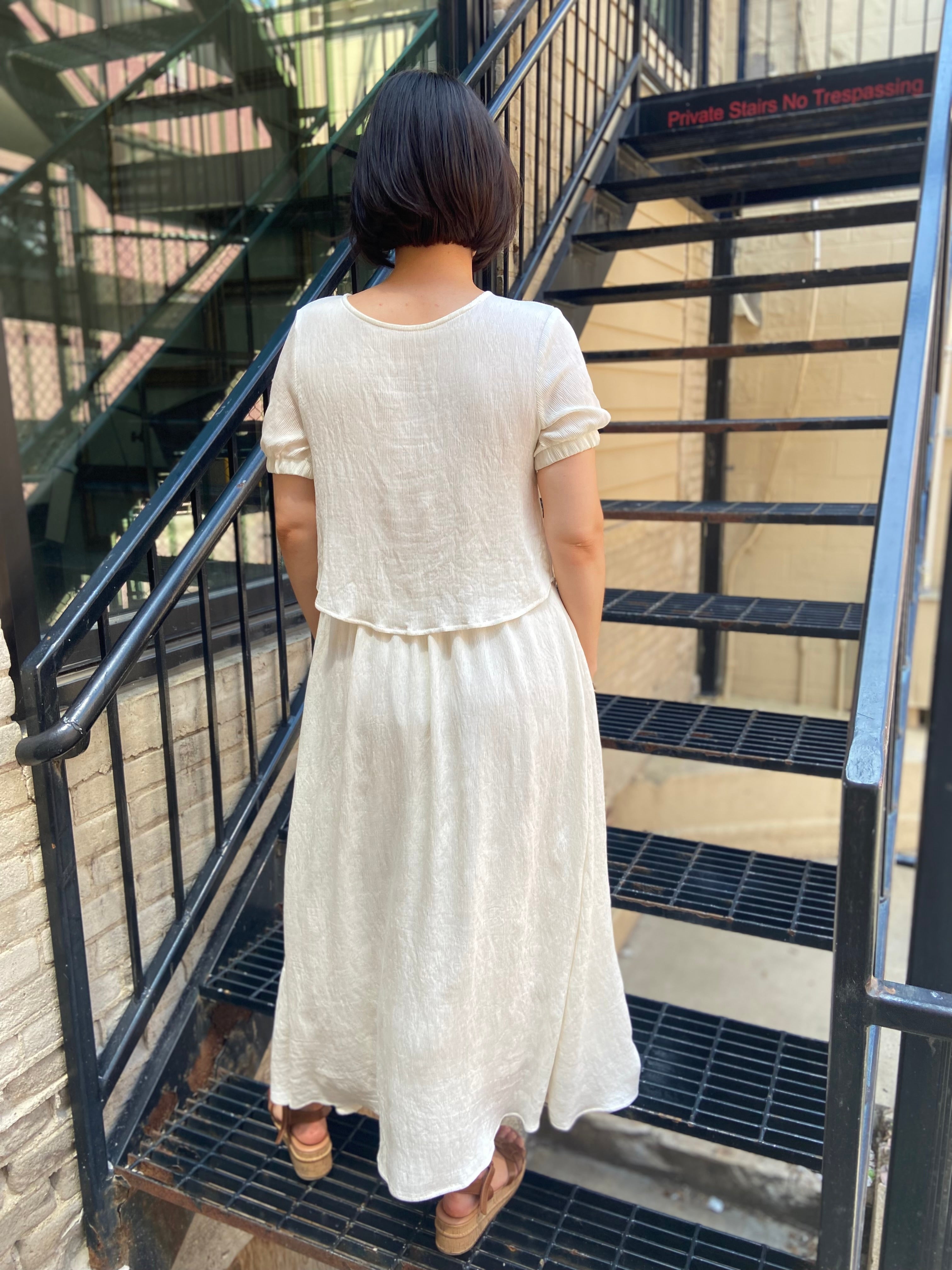 Neve Beige Back Tie Top
