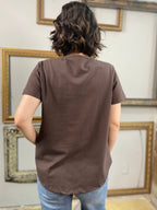 Thea Brown Short Sleeve Full Length Top - MK Threads Boutique